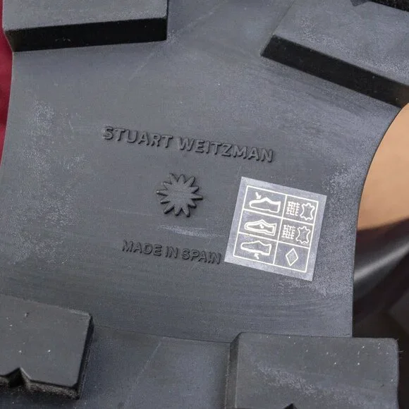 Stuart Weitzman Women Bedford Black Leather Platform Chelsea Ankle Boots sz 9 - Picture 8 of 9